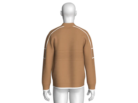 Men Ribbed Sweatshirt With Patch 3D Model