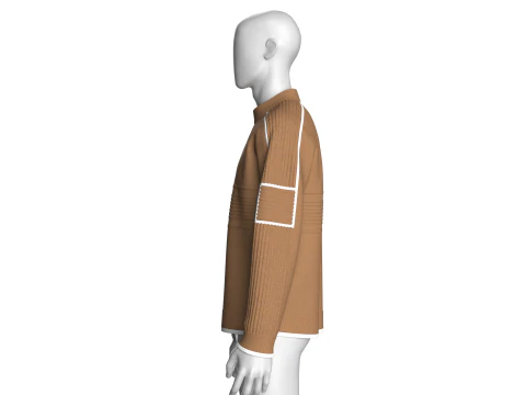 Men Ribbed Sweatshirt With Patch 3D Model