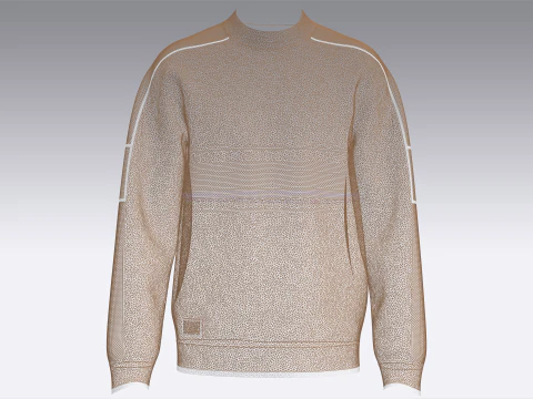 Men Ribbed Sweatshirt With Patch 3D Model