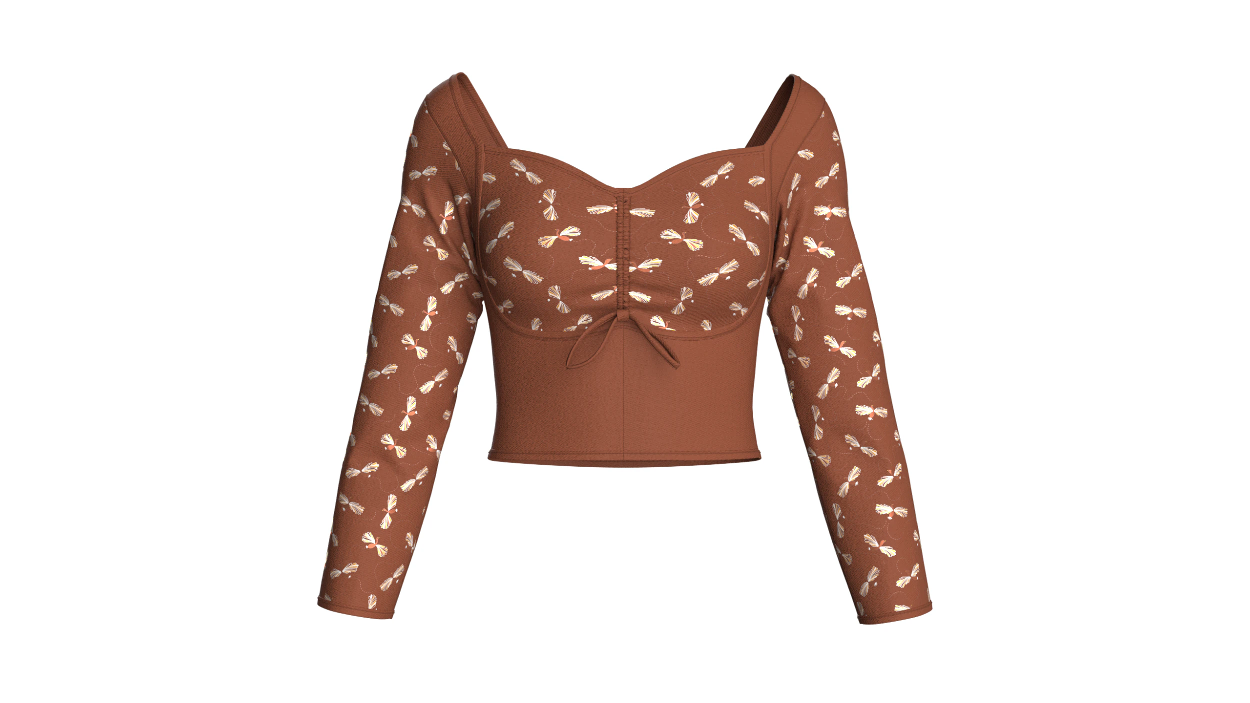 Girls Printed Cute Criss Cross Top V3 3D Model .c4d .max .obj .3ds .fbx .stl .blend 