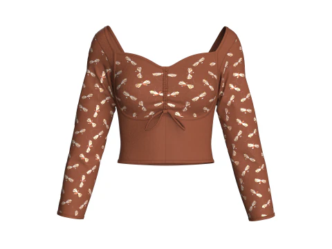 Top incrociato carino stampato per ragazze V3 Modello 3D