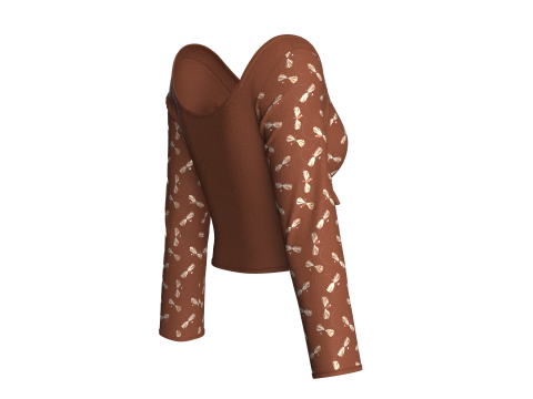 गर्ल्स प्रिंटेड क्यूट क्रिस क्रॉस टॉप V3 3D मॉडल