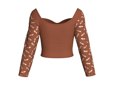 Girls Printed Cute Criss Cross Top V3 3D Model