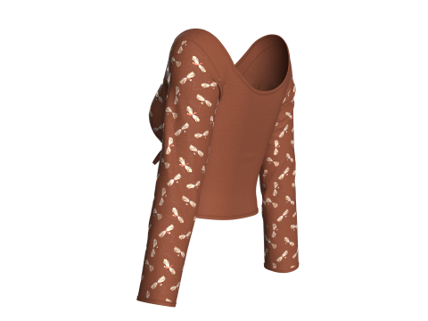 गर्ल्स प्रिंटेड क्यूट क्रिस क्रॉस टॉप V3 3D मॉडल