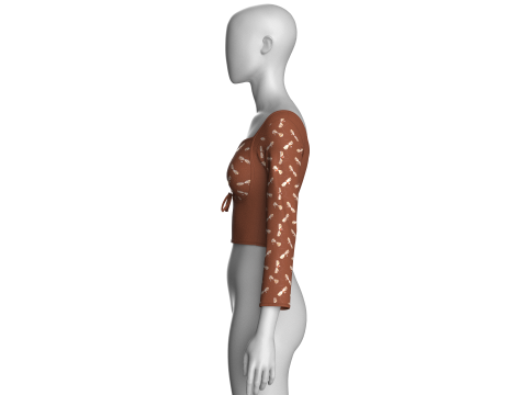 गर्ल्स प्रिंटेड क्यूट क्रिस क्रॉस टॉप V3 3D मॉडल