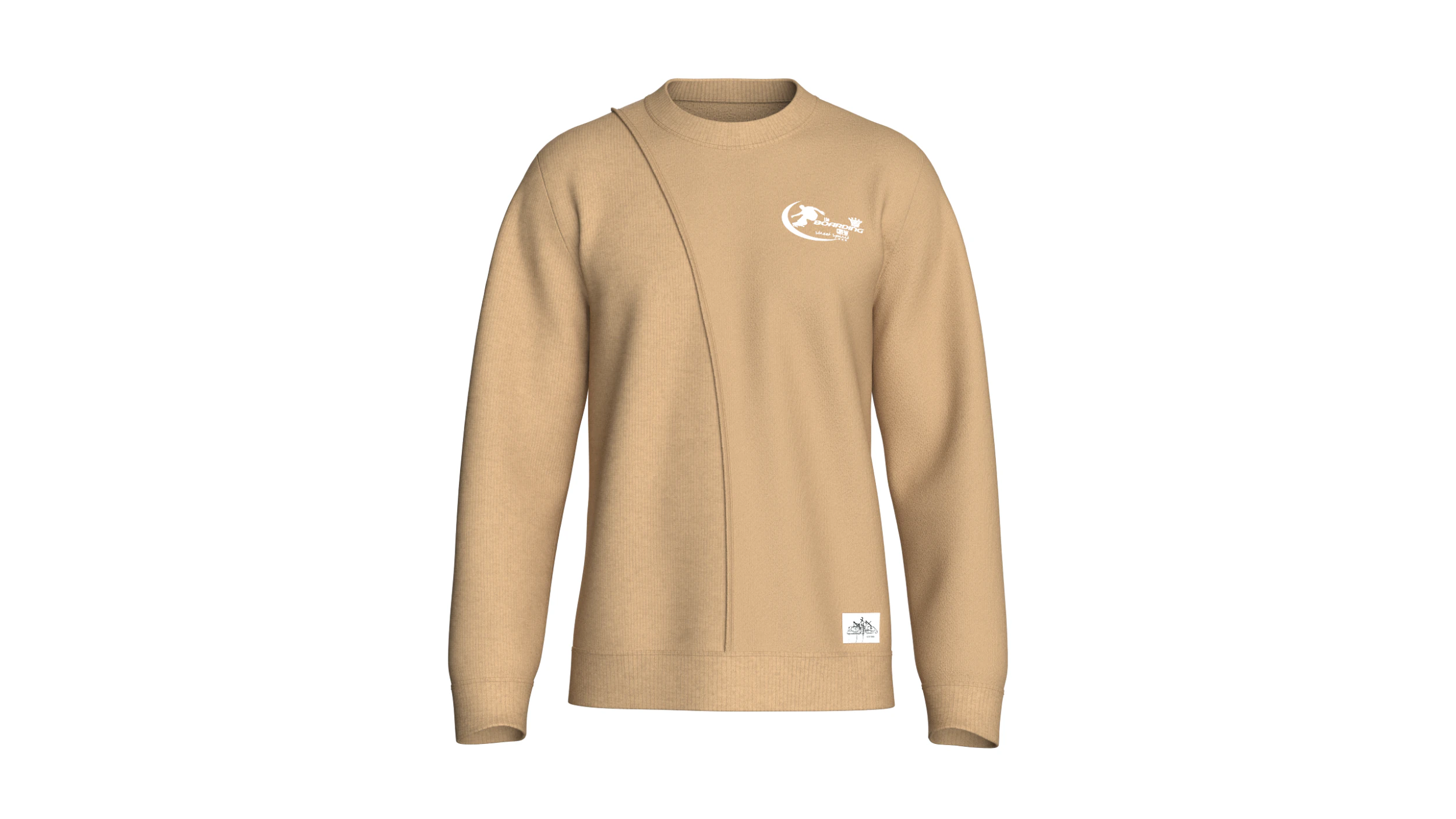 Men Printed Sweatshirt with Patch - BOARDING 3D Model .c4d .max .obj .3ds .fbx .stl .blend