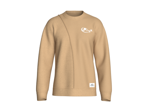 남성용 패치 프린트 스웨트셔츠 - BOARDING 3D 모델