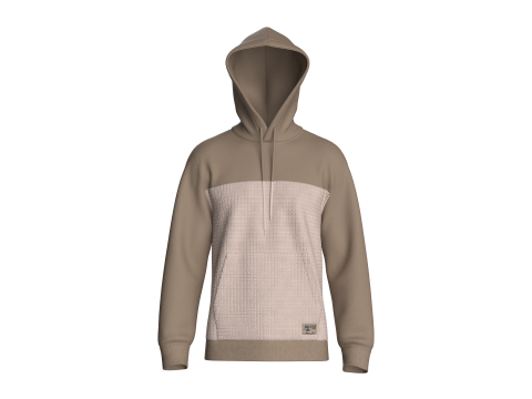 패치가 있는 남성 캥거루 포켓 후드티 3D 모델