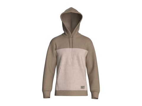 Moletom masculino com bolso canguru e patch Modelo 3D