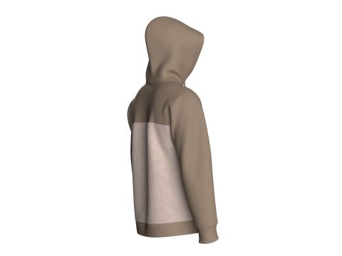Men Kangaroo Pocket Hoodie With Patch 3D Model