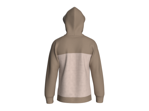 Men Kangaroo Pocket Hoodie With Patch 3D Model