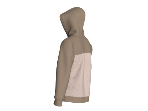 Men Kangaroo Pocket Hoodie With Patch 3D Model