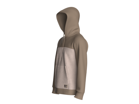 Men Kangaroo Pocket Hoodie With Patch 3D Model