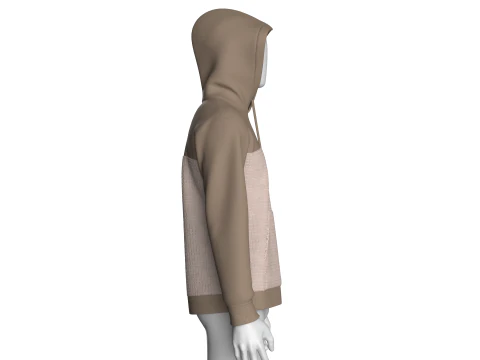 Men Kangaroo Pocket Hoodie With Patch 3D Model