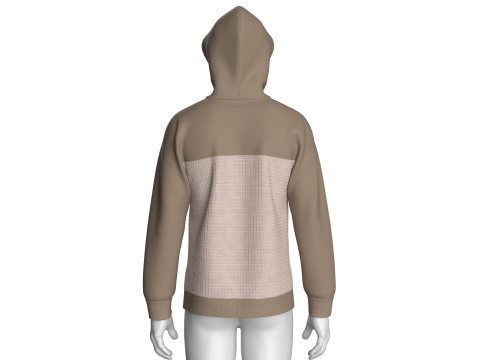 Men Kangaroo Pocket Hoodie With Patch 3D Model