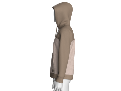 Men Kangaroo Pocket Hoodie With Patch 3D Model