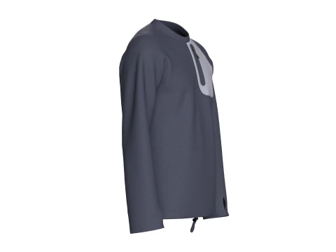 Men Raglan Zip Pocket Sweatshirt With Patch 3D Model
