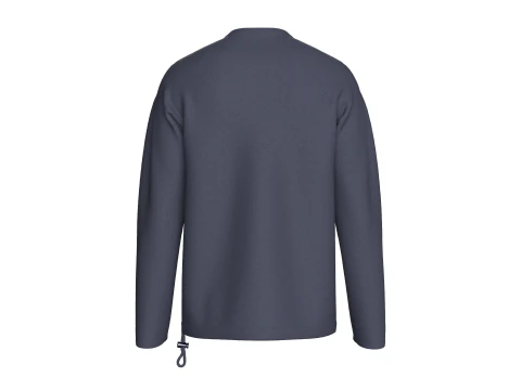 Men Raglan Zip Pocket Sweatshirt With Patch 3D Model