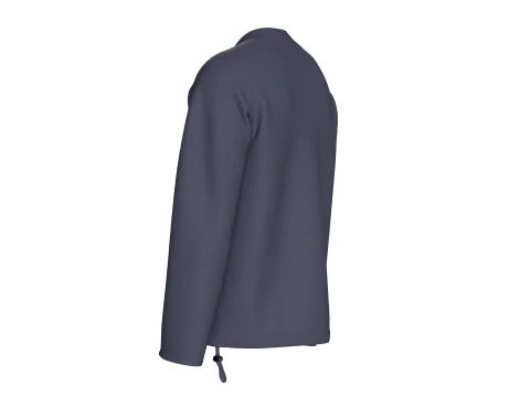 Men Raglan Zip Pocket Sweatshirt With Patch 3D Model