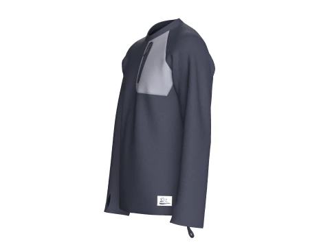 Men Raglan Zip Pocket Sweatshirt With Patch 3D Model