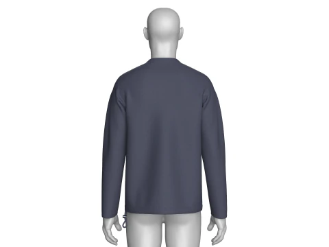 Men Raglan Zip Pocket Sweatshirt With Patch 3D Model