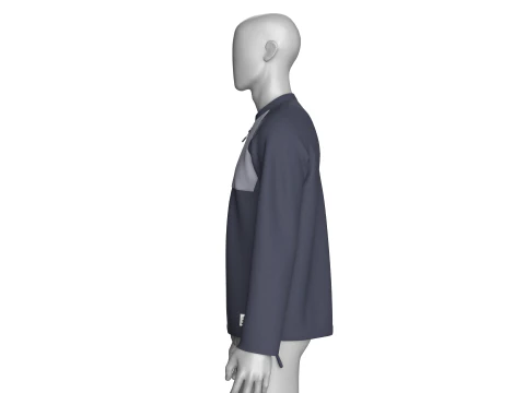 Men Raglan Zip Pocket Sweatshirt With Patch 3D Model