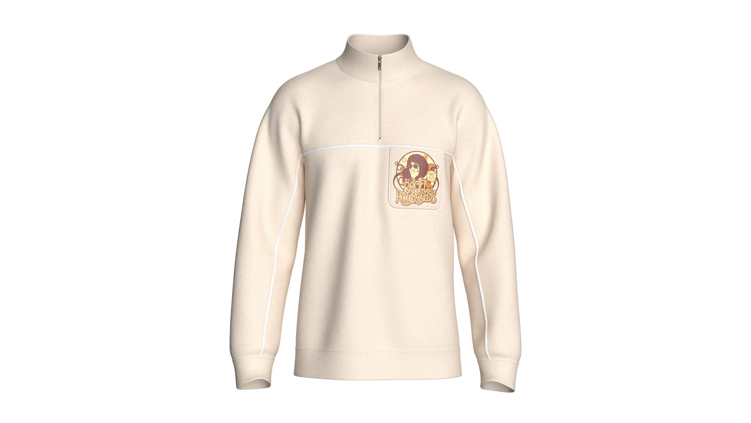 Men Half Zip Jacket With Printed Pocket 3D Model .c4d .max .obj .3ds .fbx .stl .blend 