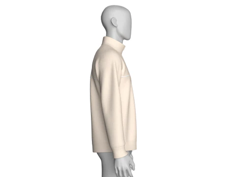Men Half Zip Jacket With Printed Pocket 3D Model