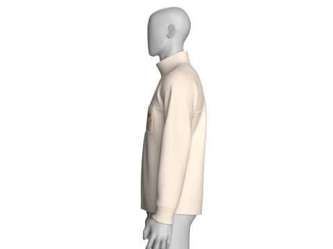 Men Half Zip Jacket With Printed Pocket 3D Model