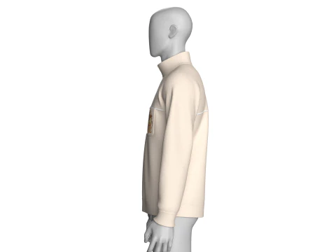 Men Half Zip Jacket With Printed Pocket 3D Model