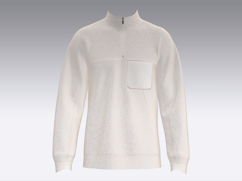 Men Half Zip Jacket With Printed Pocket 3D Model