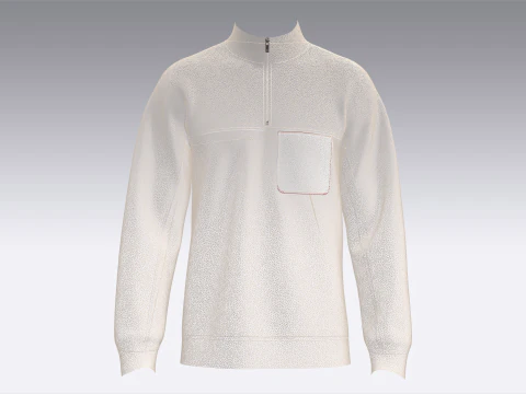 Men Half Zip Jacket With Printed Pocket 3D Model
