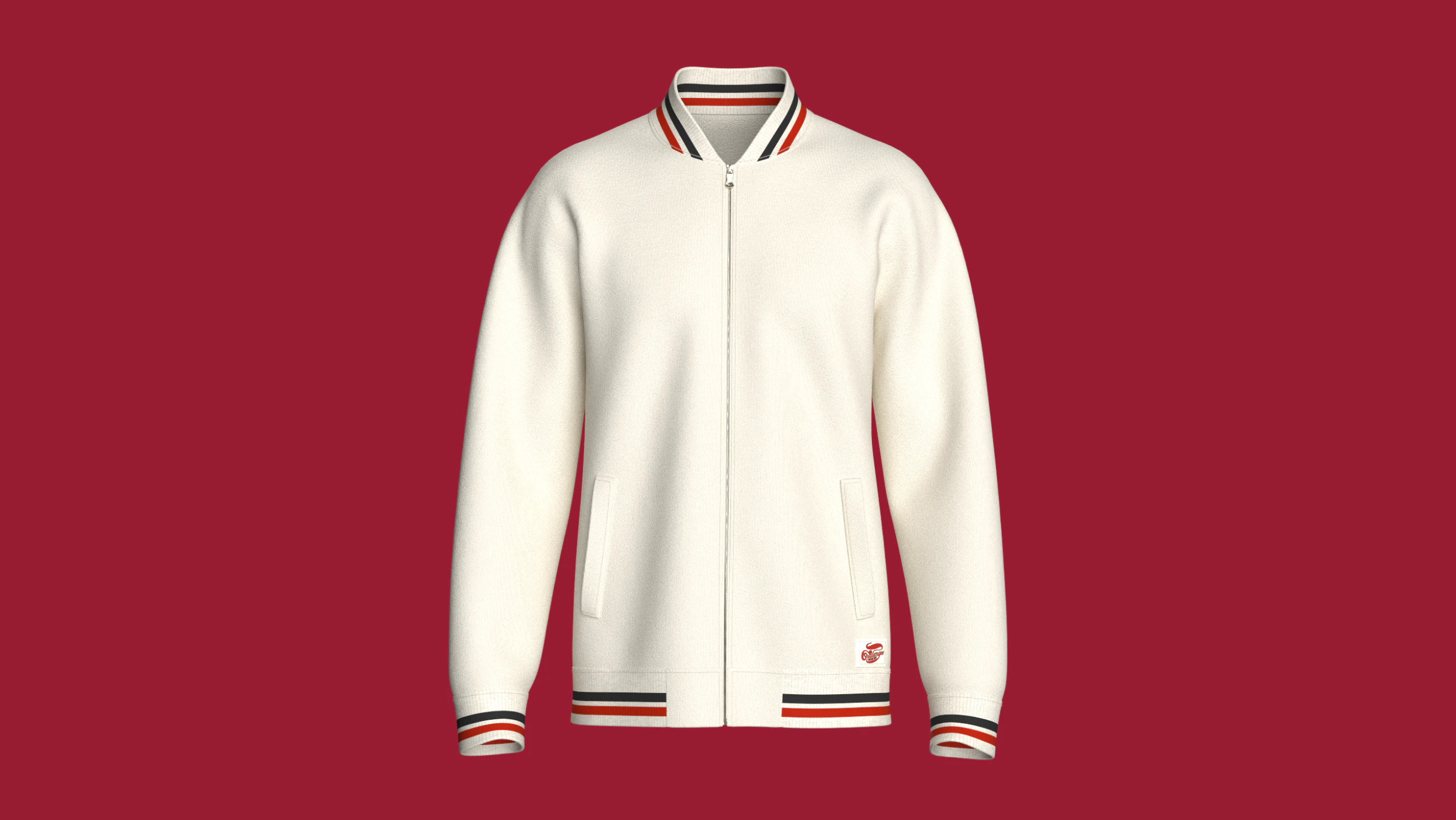 Men Striped Jacket With Patch 3D Model .c4d .max .obj .3ds .fbx .stl .blend