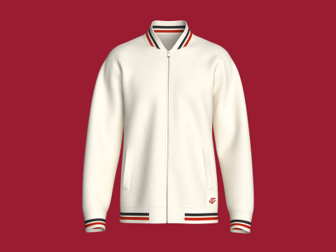 패치가 있는 남성 스트라이프 재킷 3D 모델