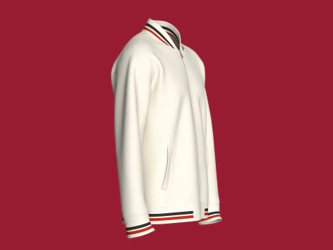 Men Striped Jacket With Patch 3D Model
