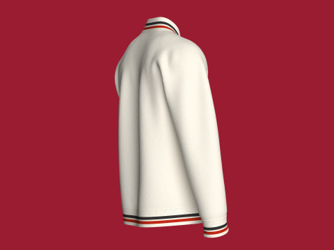 Gestreept herenjack met patch 3D Model