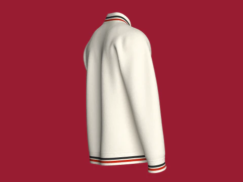Men Striped Jacket With Patch 3D Model