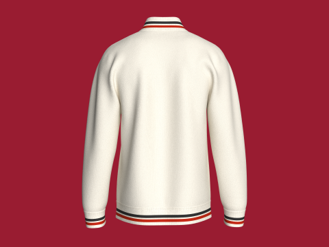 Gestreept herenjack met patch 3D Model