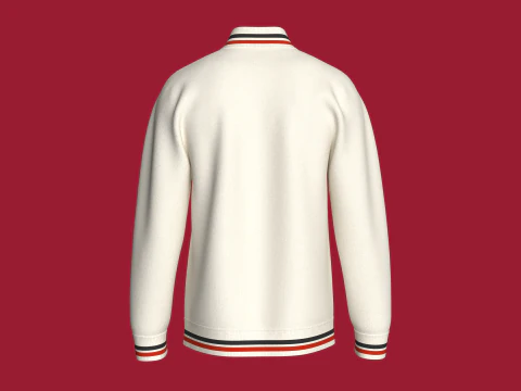 Men Striped Jacket With Patch 3D Model