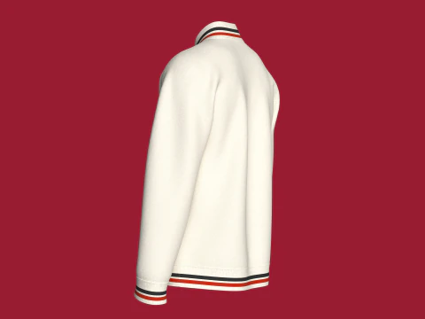 Men Striped Jacket With Patch 3D Model