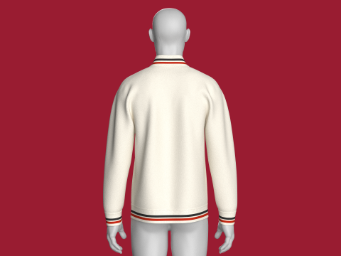 Gestreept herenjack met patch 3D Model