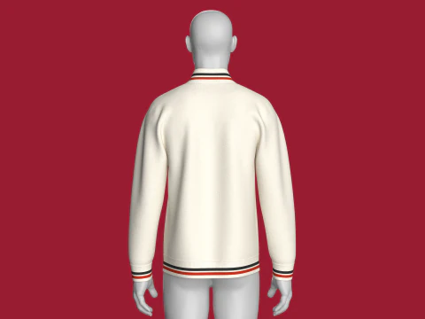 Men Striped Jacket With Patch 3D Model