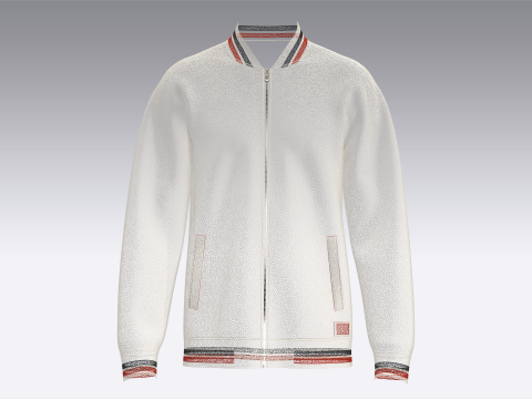 Gestreept herenjack met patch 3D Model