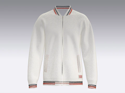 Men Striped Jacket With Patch 3D Model