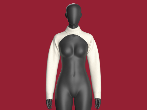 Coprispalle Bolero a maniche lunghe da bambina Modello 3D