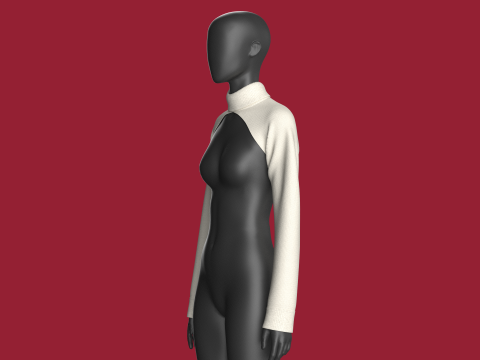 Coprispalle Bolero a maniche lunghe da bambina Modello 3D