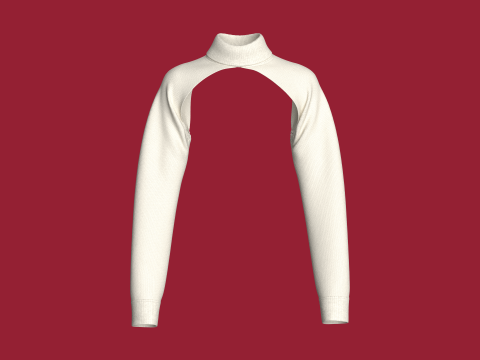 여자 긴 소매 볼레로 어깨를 으쓱 3D 모델