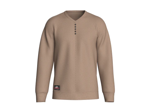 Erkek Henley Kazak Yamalı 3D Model