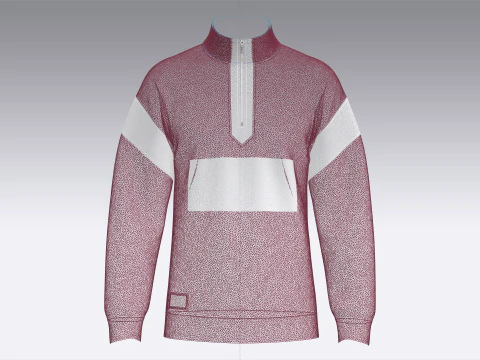 Men Printed Shoulder Drop Sweatshirt 3D Model