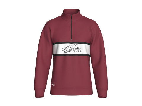 メンズ ハーフジップ プリント スウェットシャツ パッチ付き 3Dモデル